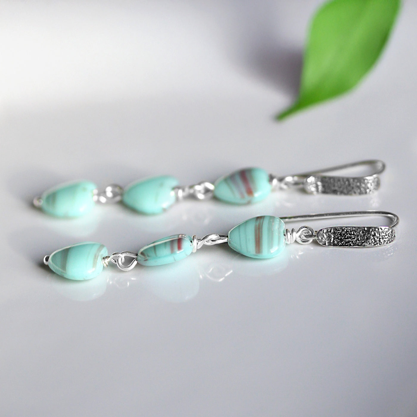 Czech Glass Heart Earrings