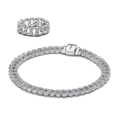 "Timeless Pave Cuban" Jewelry Set