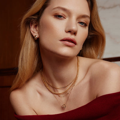 Melodic Poet - Celestial Chunky Huggie Hoop Earrings