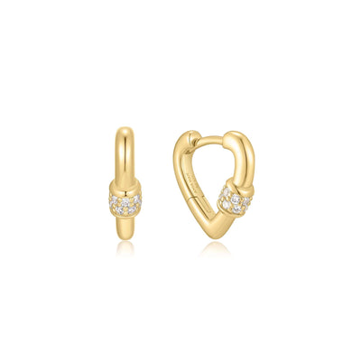 Reimaginer - Mini Heart Clasp Huggie Hoop Earrings