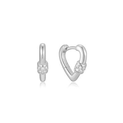 Reimaginer - Mini Heart Clasp Huggie Hoop Earrings