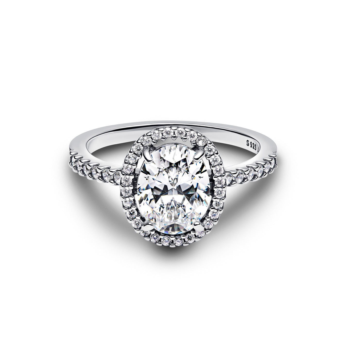 Pandora Oval Sparkling Halo Statement Ring
