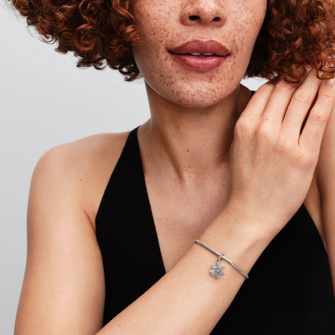 Pandora Opalescent Snowflake Double Dangle Charm