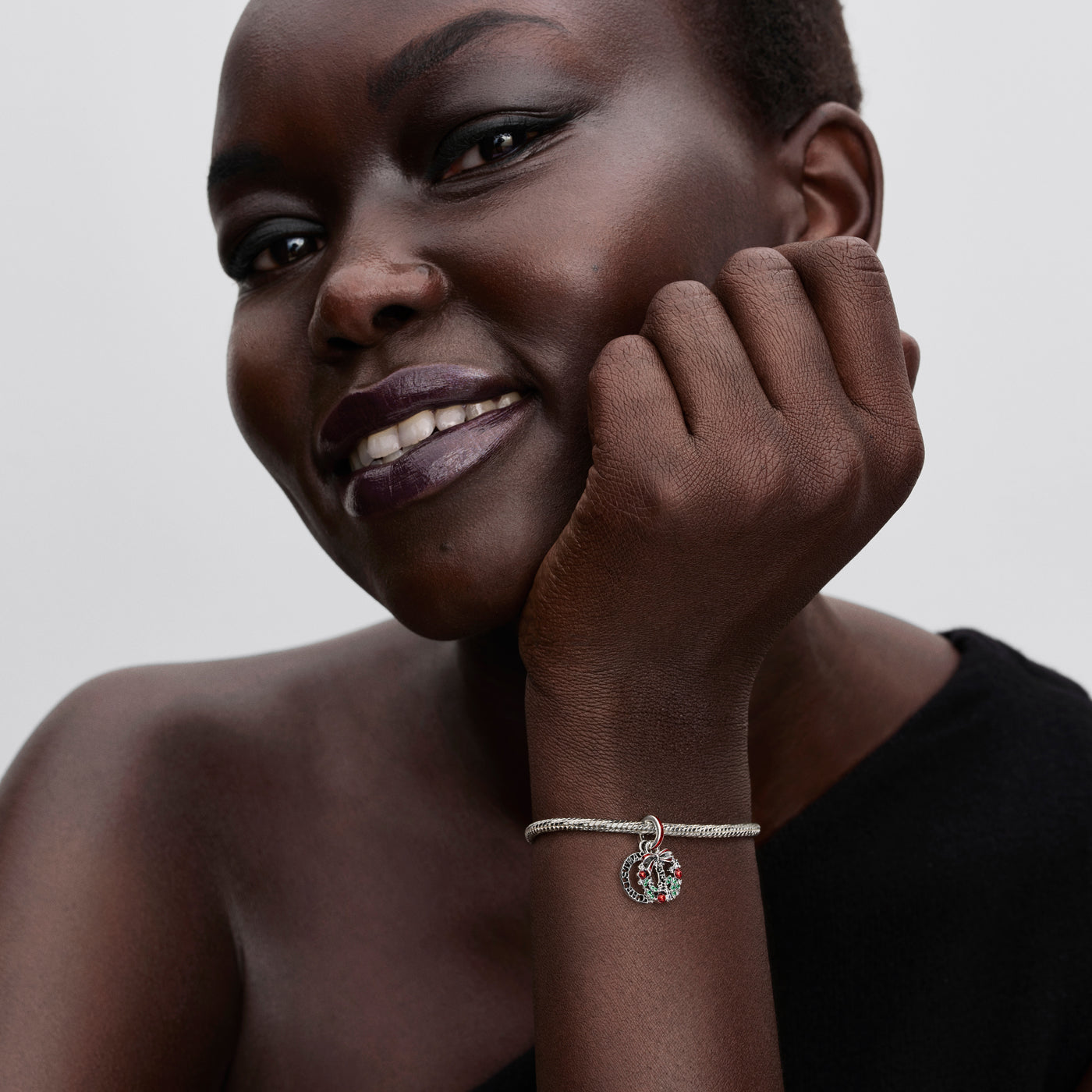 Pandora Holiday Wreath Double Dangle Charm