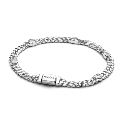 Pandora Heart Cuban Chain Bracelet