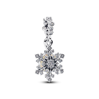 Pandora Opalescent Snowflake Double Dangle Charm