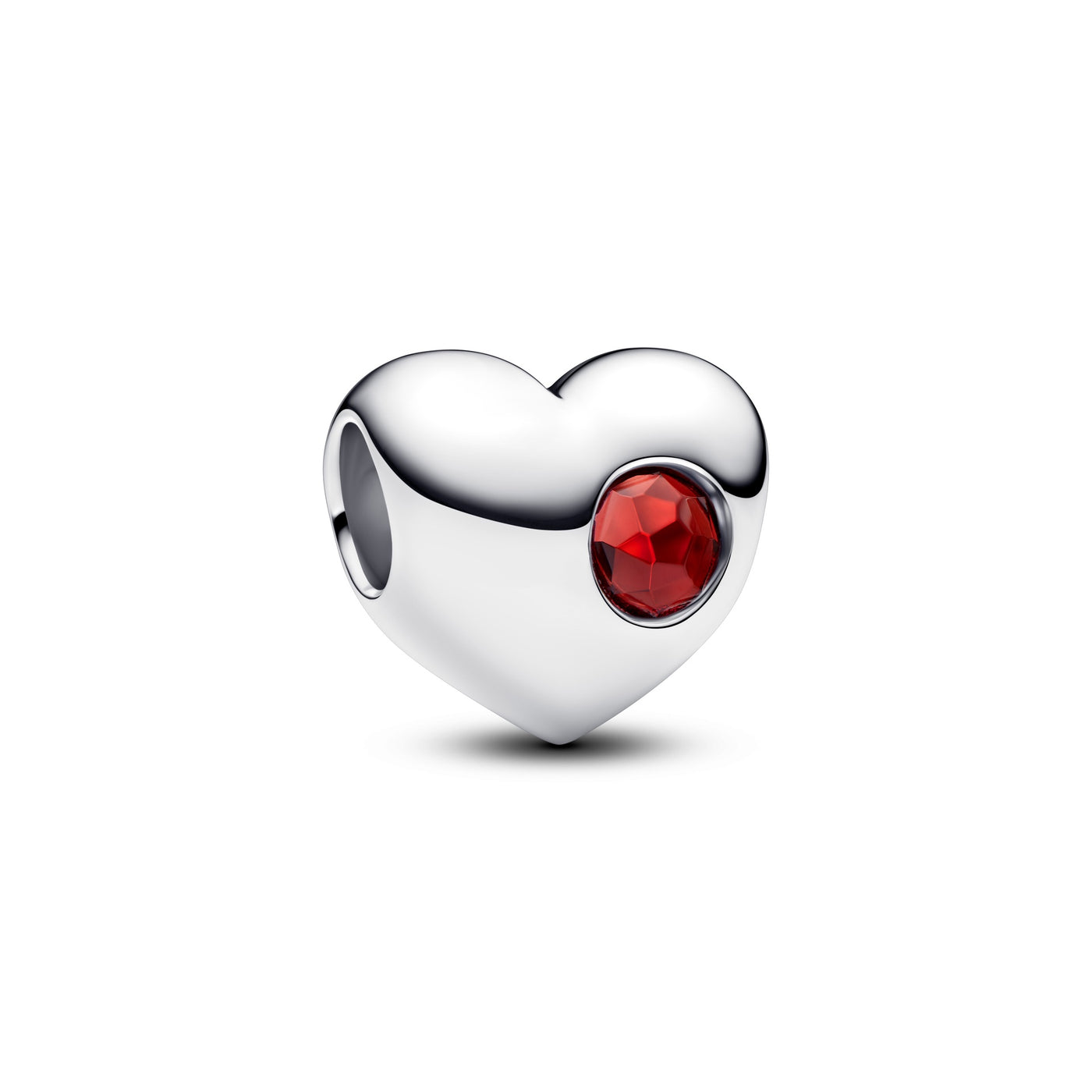 Pandora Engravable Red Stone Heart Charm