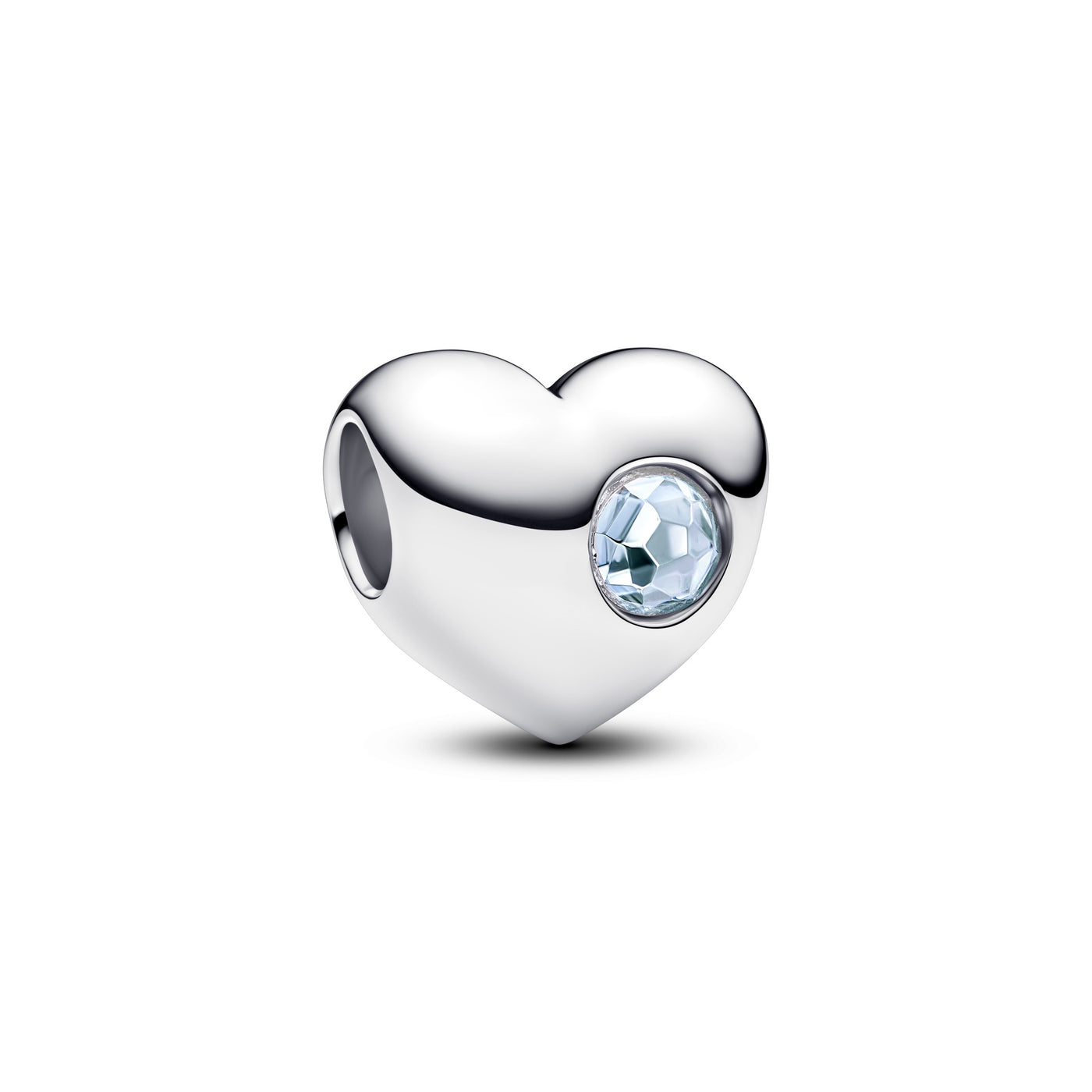 Pandora Engravable Sea Aqua Blue Stone Heart Charm