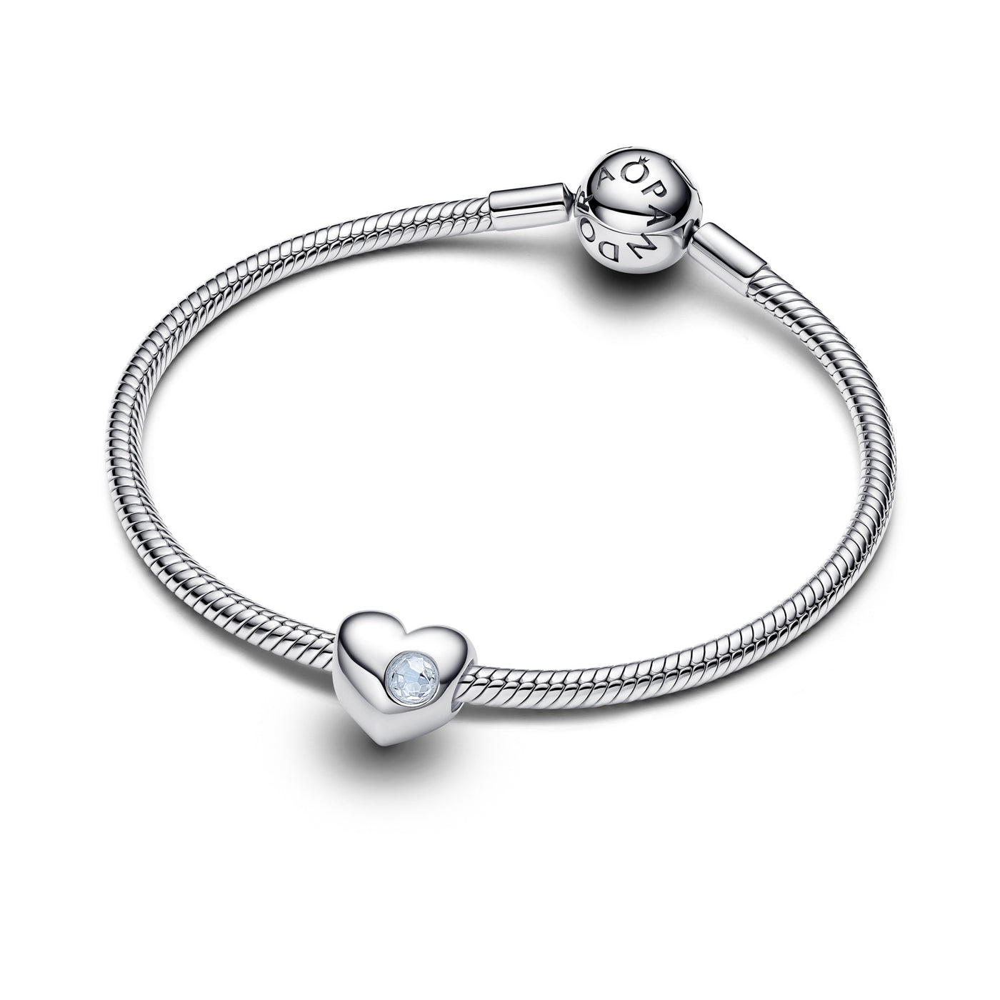 Pandora Engravable Sea Aqua Blue Stone Heart Charm