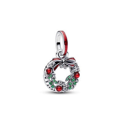 Pandora Holiday Wreath Double Dangle Charm