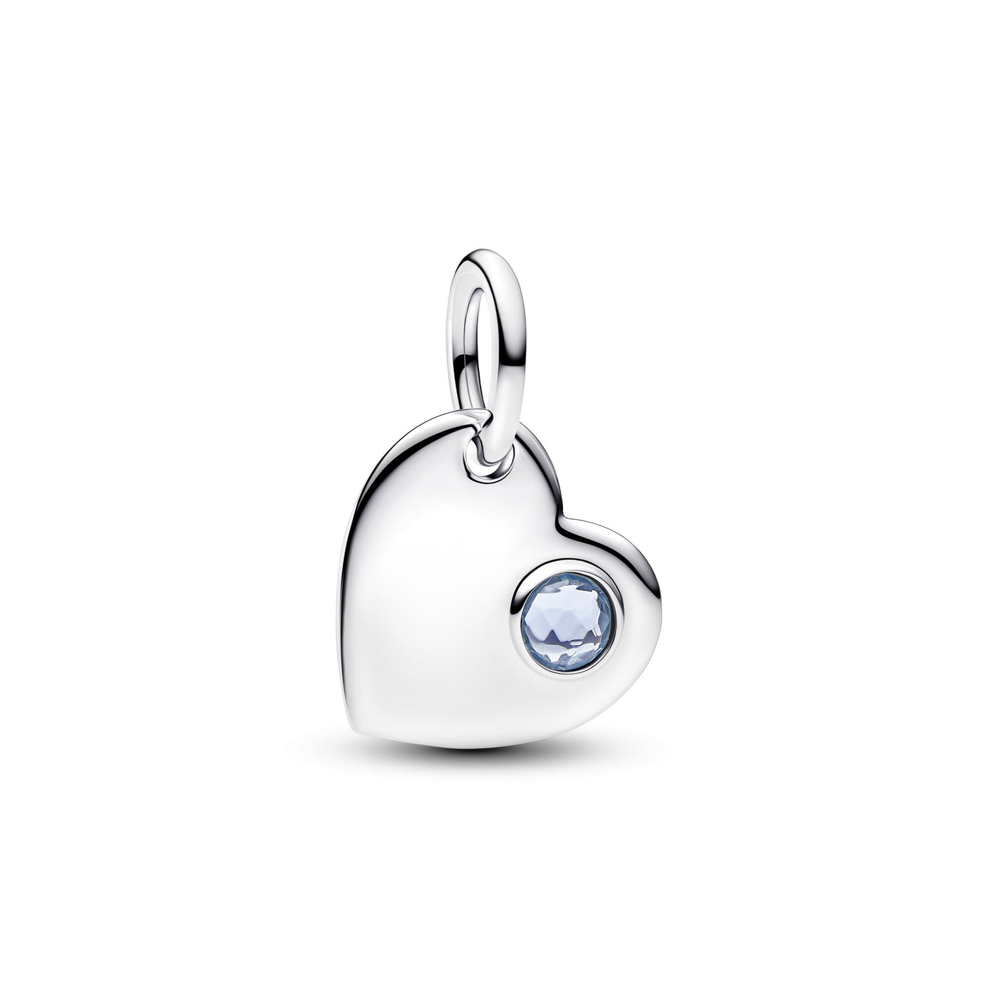Pandora Engravable Heart Aqua Blue Stone Dangle Charm