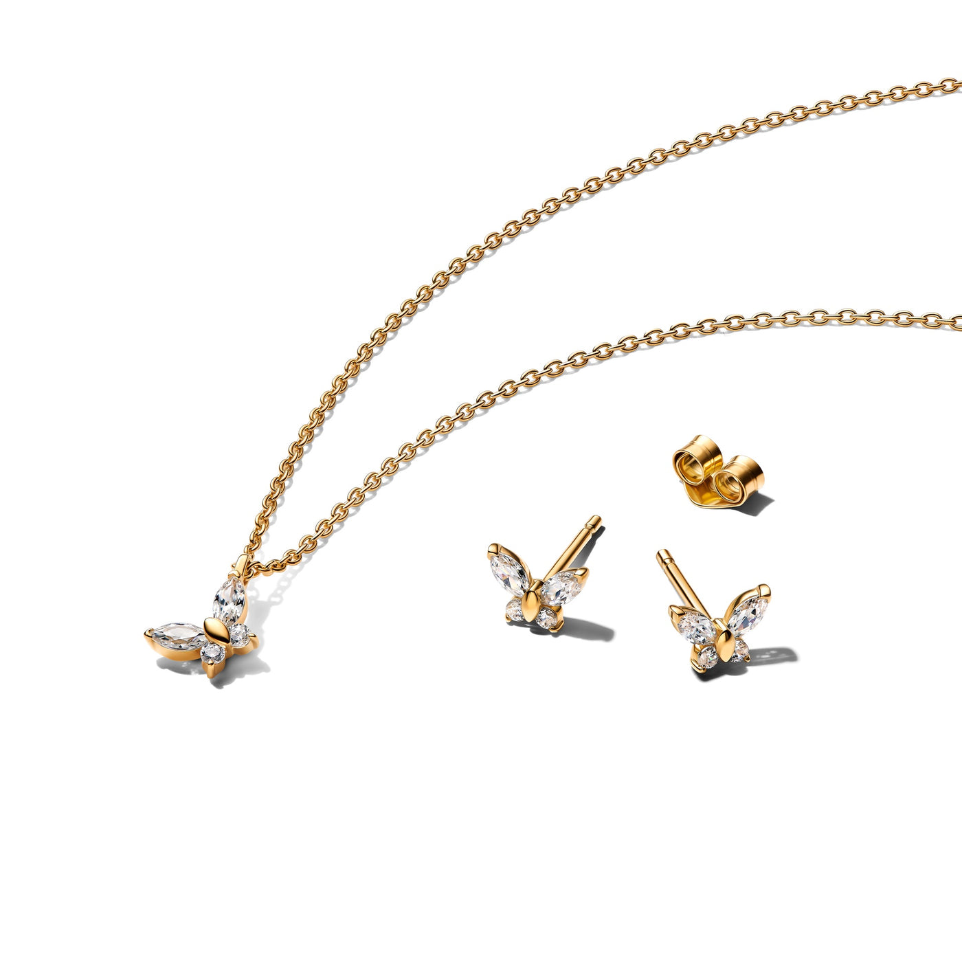 Pandora Golden Butterfly Jewelry Gift Set