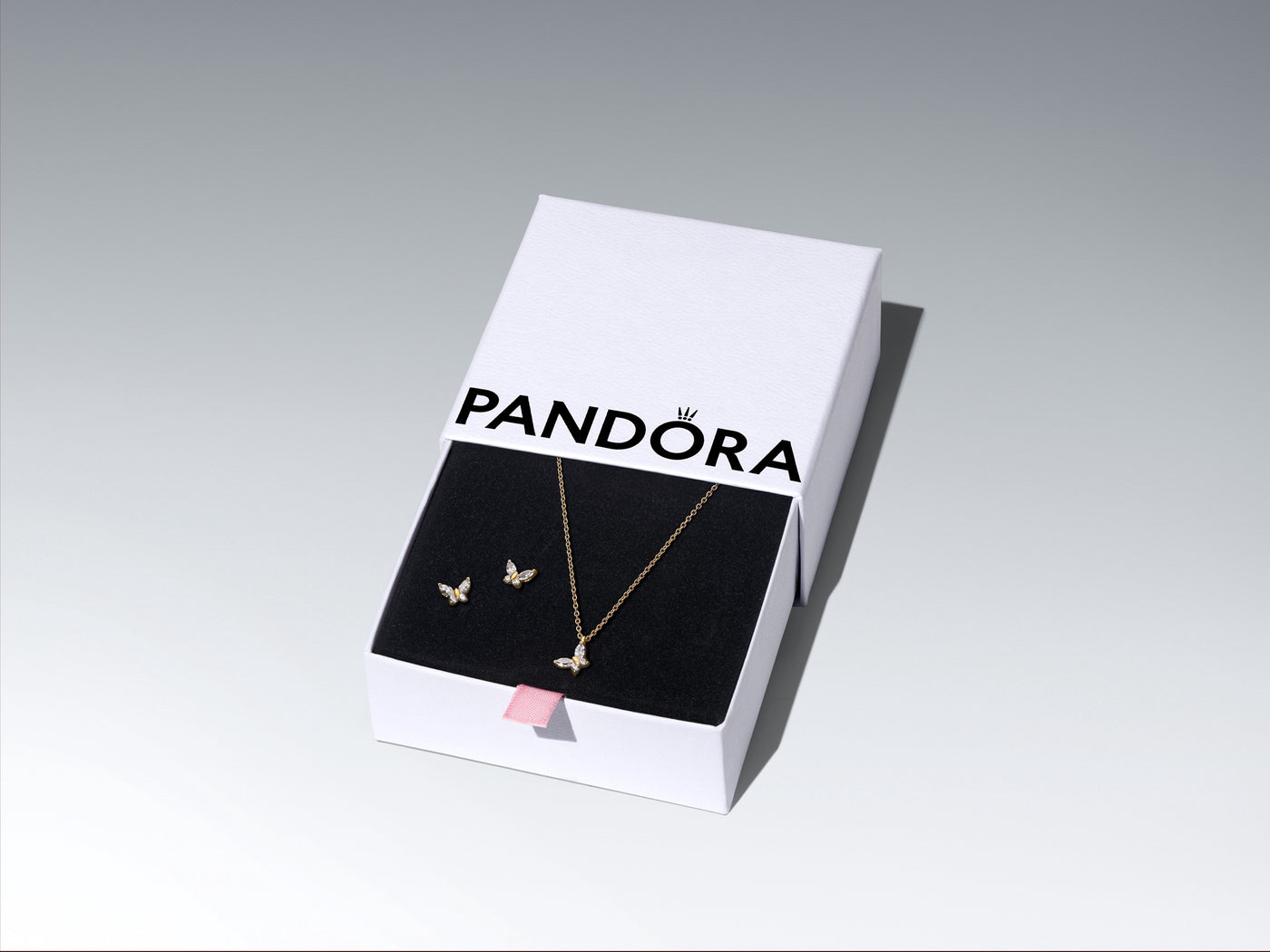 Pandora Golden Butterfly Jewelry Gift Set