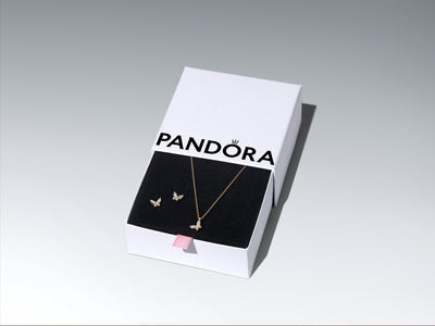 Pandora Golden Butterfly Jewelry Gift Set
