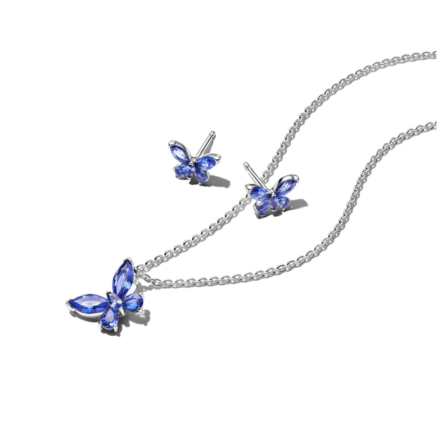 Pandora Sparkling Blue Butterfly Jewelry Gift Set