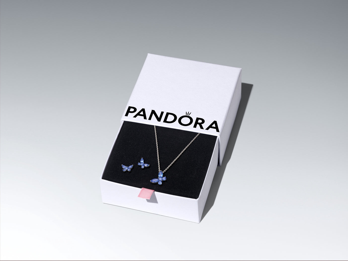 Pandora Sparkling Blue Butterfly Jewelry Gift Set