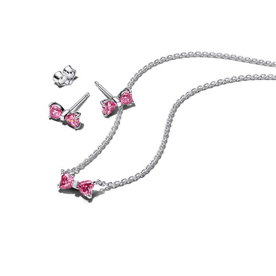 Pandora Sparkling Pink Bow Jewelry Gift Set