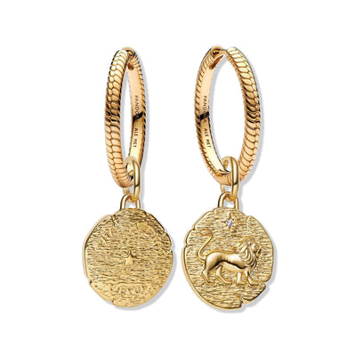 Lion Medallion Charm Earrings