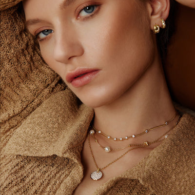 Melodic Poet - Celestial Chunky Huggie Hoop Earrings