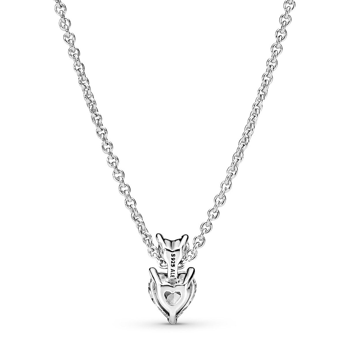 Pandora Double Heart Pendant Sparkling Collier Necklace