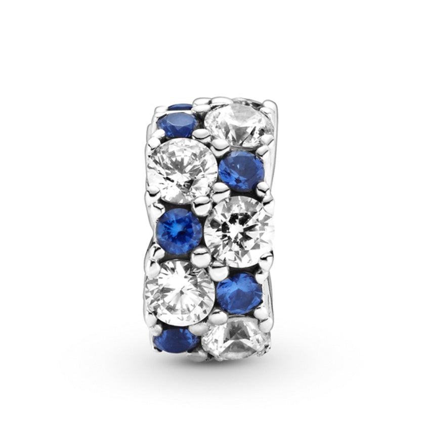 Pandora Clear & Blue Sparkling Clip