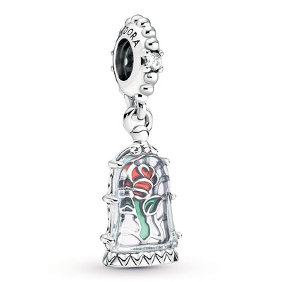 Pandora Disney Beauty and the Beast Enchanted Rose Dangle Charm