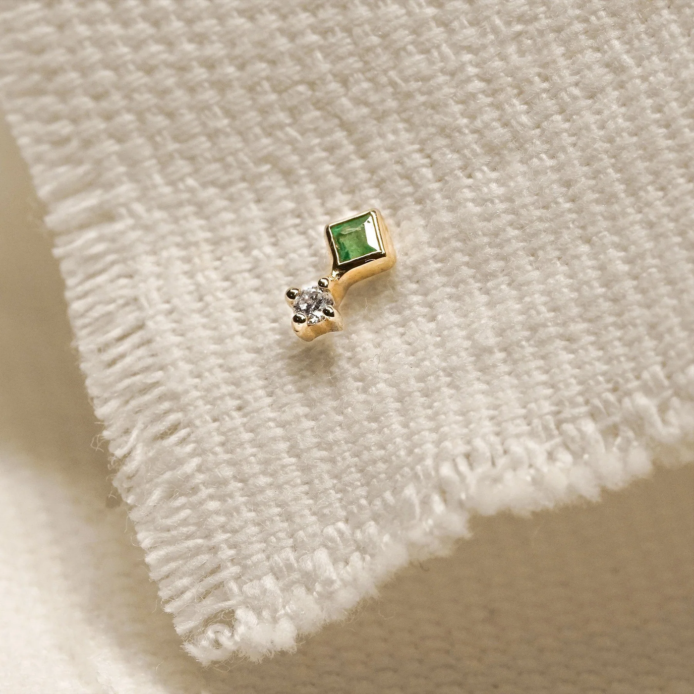 EMMIE | Emerald and Diamond Studs