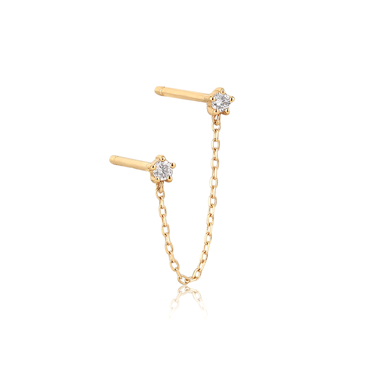 ESTELLE | Double Diamond Chain Drop Earring