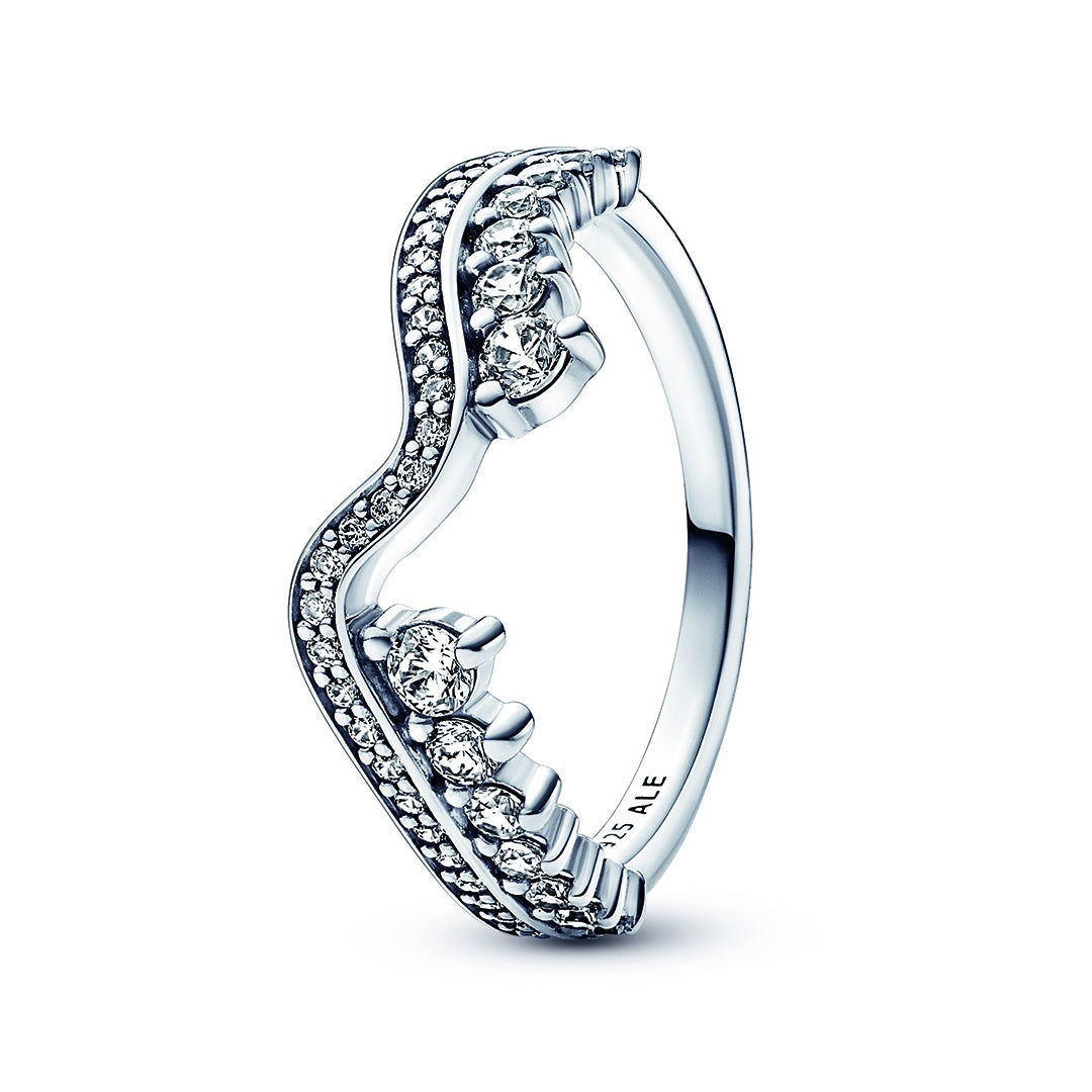Sparkling Asymmetric Wave Ring