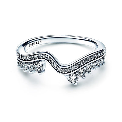 Sparkling Asymmetric Wave Ring