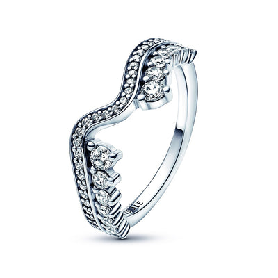 Sparkling Asymmetric Wave Ring
