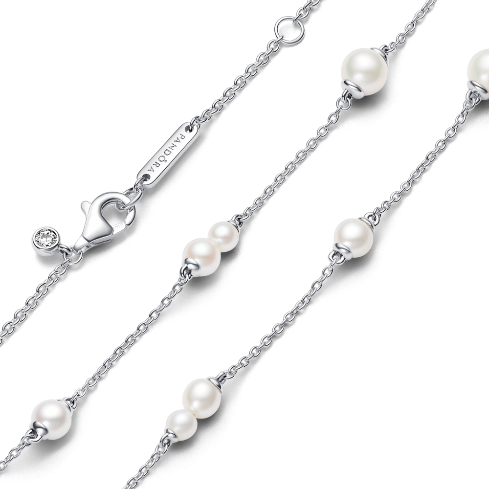 Treated Freshwater Cultured Pearl Station Chain Necklace