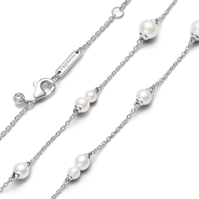 Treated Freshwater Cultured Pearl Station Chain Necklace