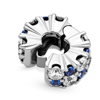 Pandora Clear & Blue Sparkling Clip